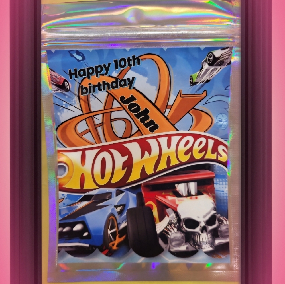 8-PERSONALIZED TREAT/CANDY BAGS/PERSONALIZE WITH NAME & DATE & YOUR PARTY THEME